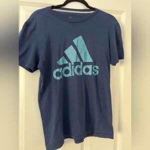 Adidas Blue T-Shirt with Light Blue Logo